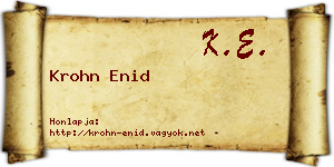 Krohn Enid névjegykártya